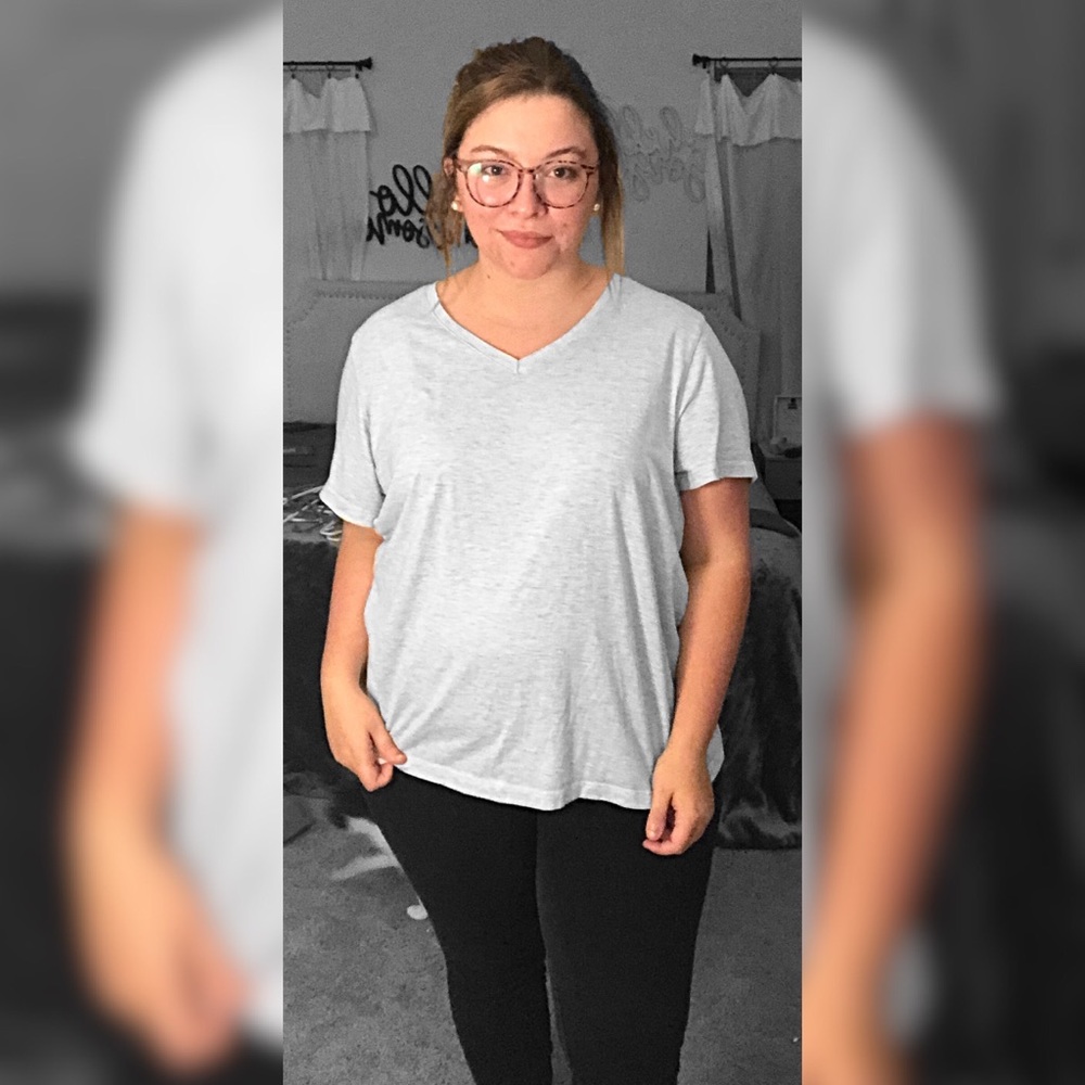 White heathered tee